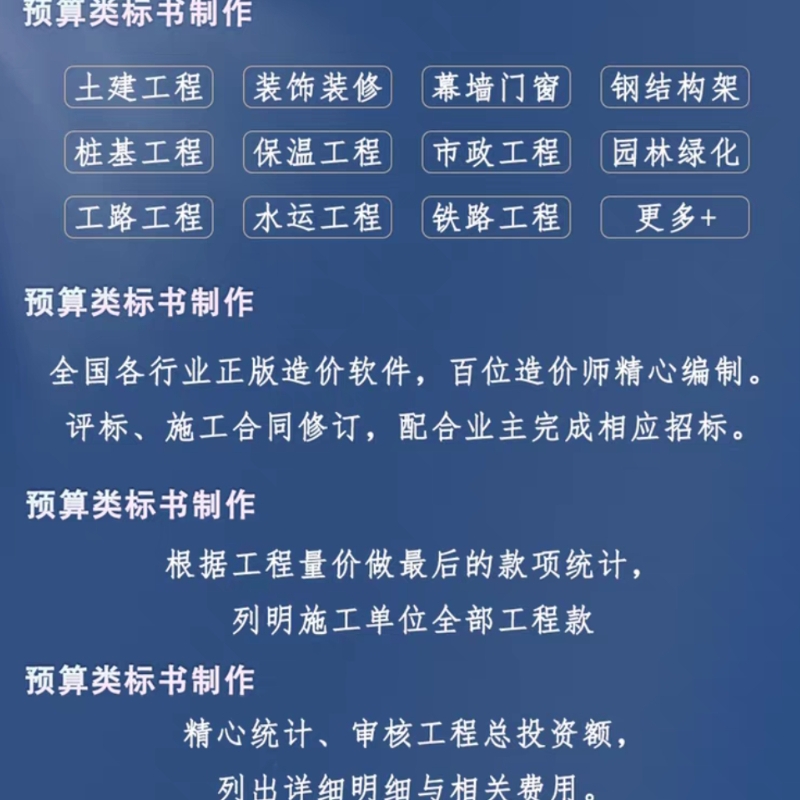 代做工程预算广联达套定额土建装修安装水电暖市政园林电力造价